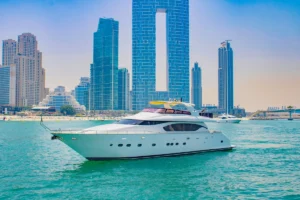 Epic luxury yacht on water