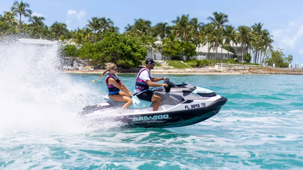 Epic yachts clients on a jet ski