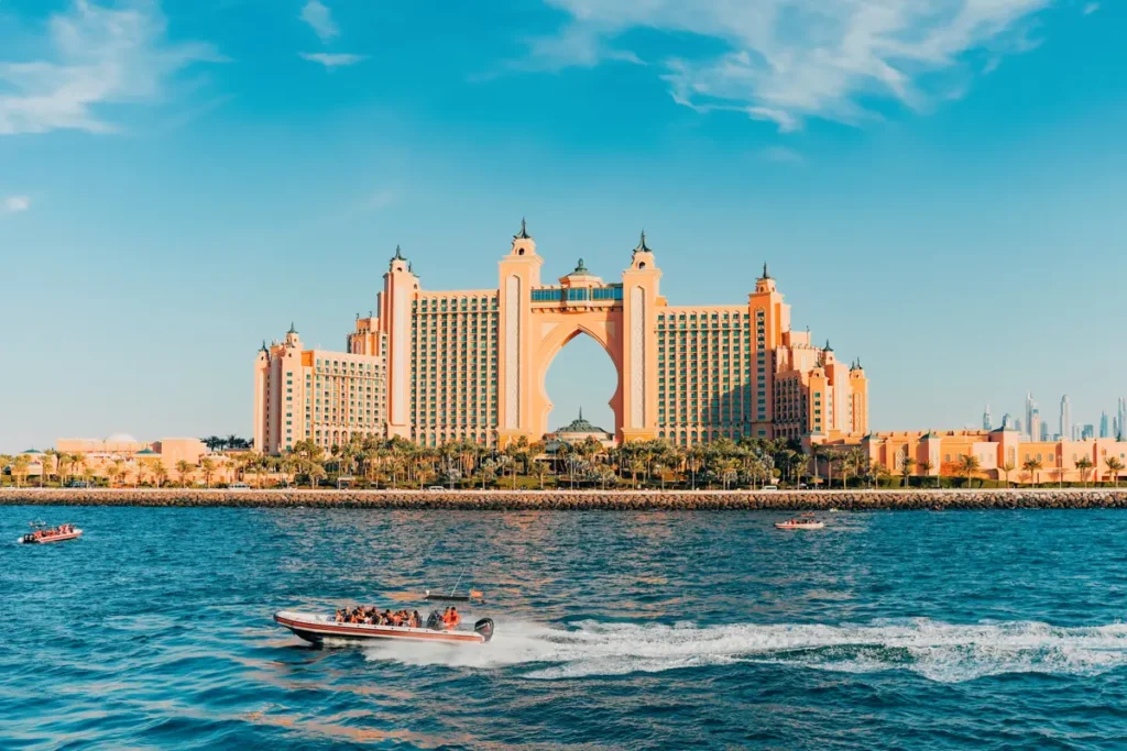 People on a boat tour in Dubai