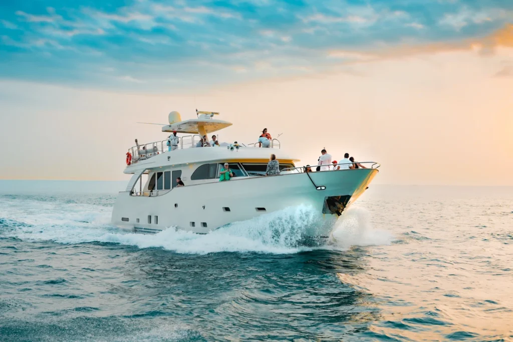 People Cruising on a Marina Cruise in Dubai