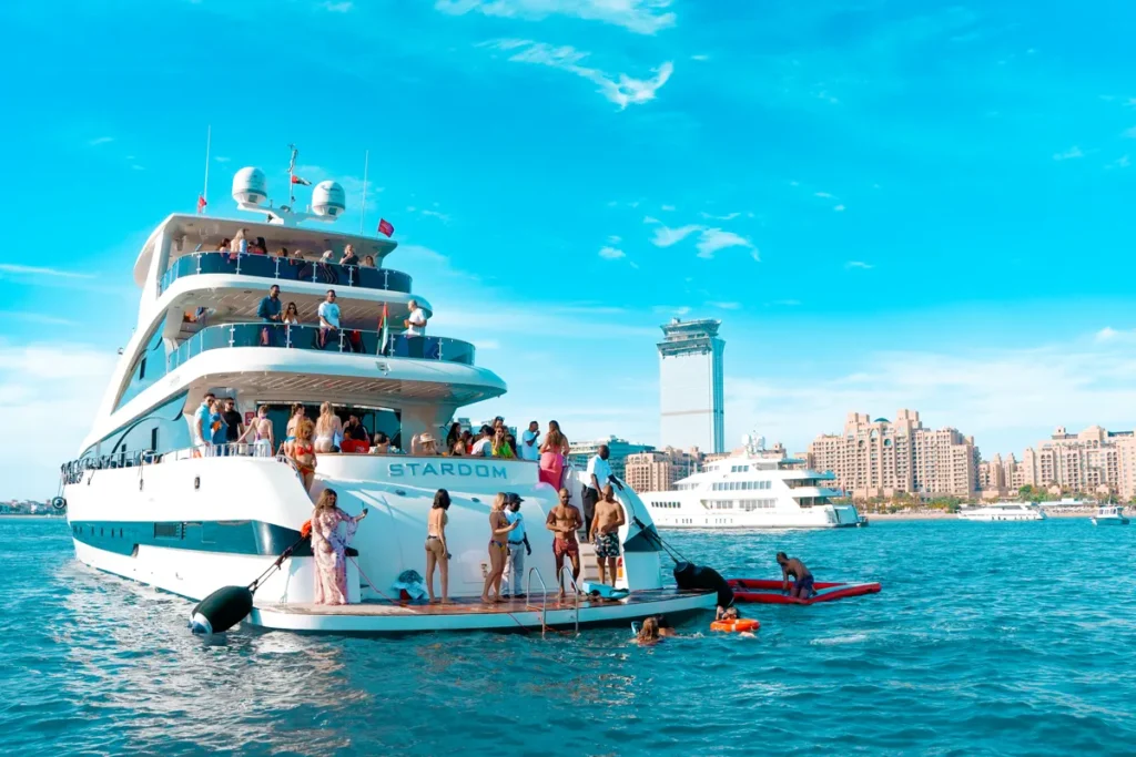 clients having fun on the sea