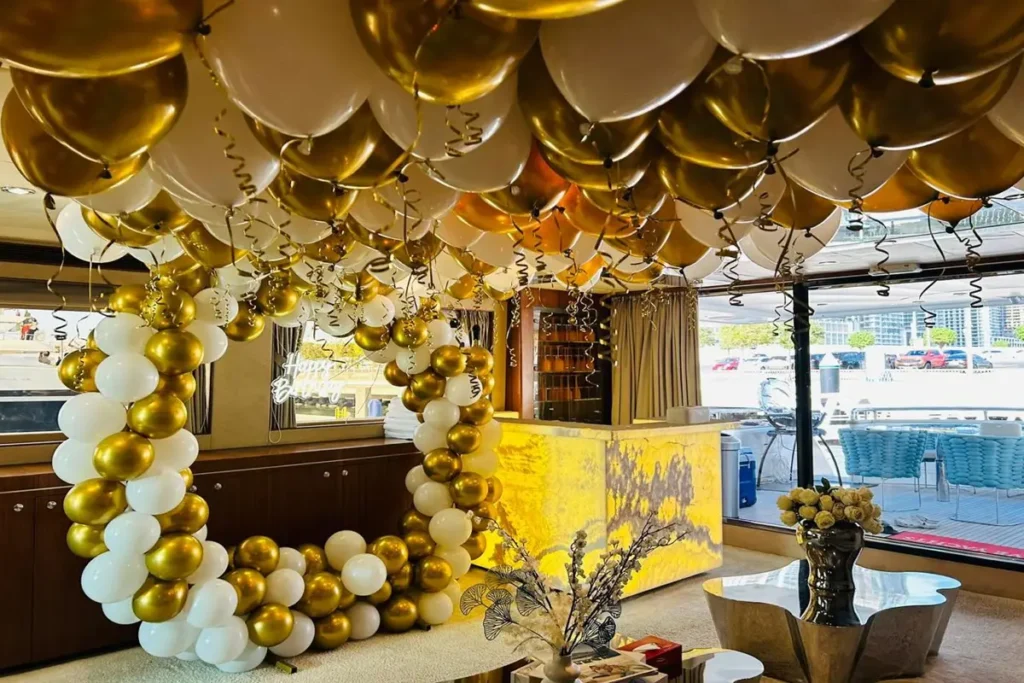 yacht birthday celebration