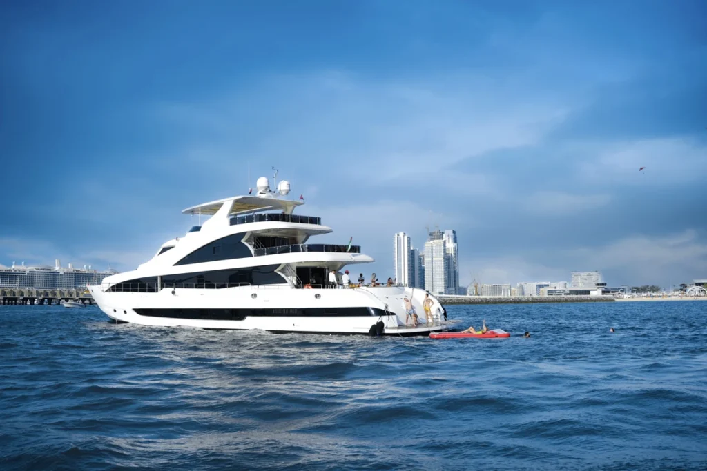 private yacht on water